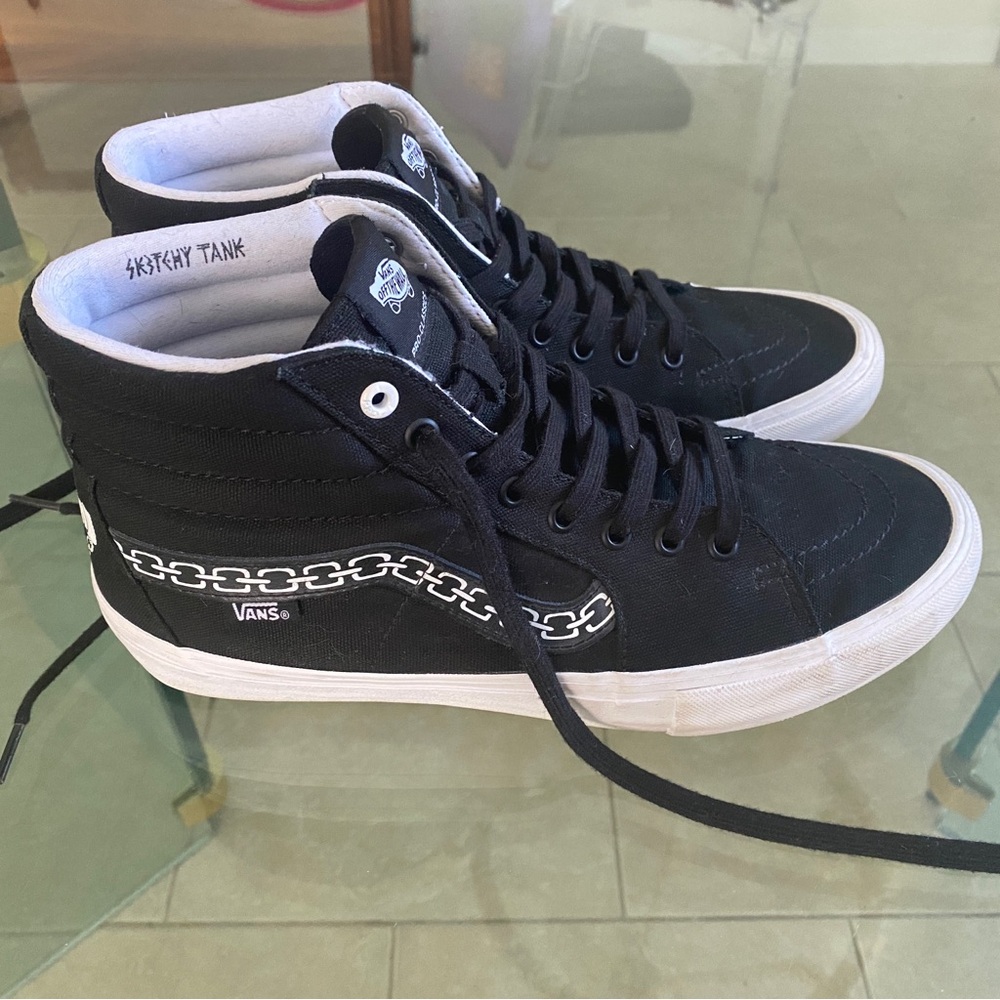 Vans X Sketchy Tank Collaboration Sk8-Hi Pro Shoes Sz 10 - Down With My Demons View 2